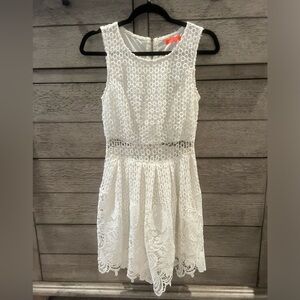 White Banjul Dress Lace Overlay